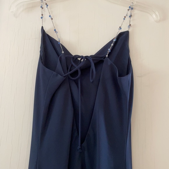 Thea Dora long gown, beaded straps, low back, size 10 (runs small), navy blue - Picture 3 of 3